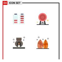 User Interface Pack of 4 Basic Flat Icons of acumulator burner full ferris wheel scent Editable Vector Design Elements