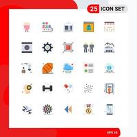 Modern Set of 25 Flat Colors and symbols such as lock layout production web login Editable Vector Design Elements