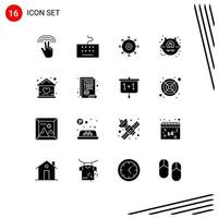 Stock Vector Icon Pack of 16 Line Signs and Symbols for home building point baby cat Editable Vector Design Elements