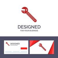 Creative Business Card and Logo template Wrench Option Tool Spanner Tool Vector Illustration