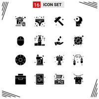 16 Icons Solid Style Grid Based Creative Glyph Symbols for Website Design Simple Solid Icon Signs Isolated on White Background 16 Icon Set vector