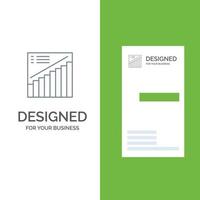 Chart Graph Analytics Presentation Sales Grey Logo Design and Business Card Template vector
