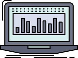 vector de icono de color plano de stock de monitoreo de índice financiero de datos