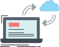 sync processing data dashboard arrows Flat Color Icon Vector