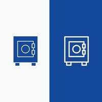 Locker Lock User Line and Glyph Solid icon Blue banner Line and Glyph Solid icon Blue banner vector