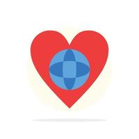 Ecology Environment World Heart Like Abstract Circle Background Flat color Icon vector