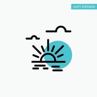 Sun Brightness Light Spring turquoise highlight circle point Vector icon