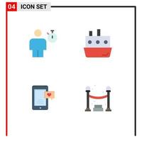 User Interface Pack of 4 Basic Flat Icons of avatar transport performance car chat Editable Vector Design Elements