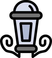 Light Night Lamp Lantern  Flat Color Icon Vector icon banner Template