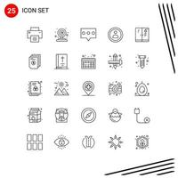 Line Pack of 25 Universal Symbols of file shower comment plumbing user Editable Vector Design Elements