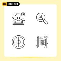 4 Creative Icons Modern Signs and Symbols of agent army salesman networking military Editable Vector Design Elements