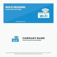 Hotel Wifi Service Device SOlid Icon Website Banner and Business Logo Template vector