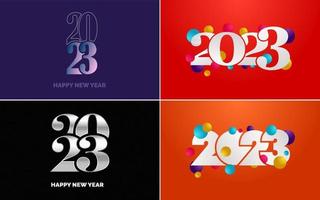 Happy New Year 2023 text design Pack. for Brochure design template. card. banner vector