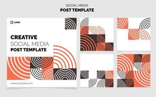 Social Media Post Template Pack. 5 Different Post Design Geometric Background vector