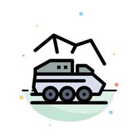 Exploration Planet Rover Surface Transport Abstract Flat Color Icon Template vector