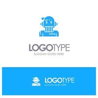 Robot Advisor Adviser Advisor Algorithm Analyst Blue Solid Logo with place for tagline vector