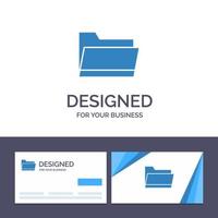 Creative Business Card and Logo template Folder Open Data Storage Vector Illustration