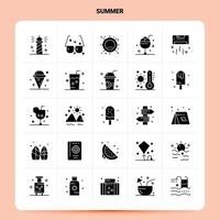 Solid 25 Summer Icon set Vector Glyph Style Design Black Icons Set Web and Mobile Business ideas design Vector Illustration