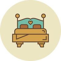 Double Bed Creative Icon Design vector