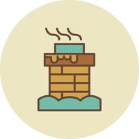 diseño creativo del icono de la parte superior de la chimenea vector