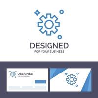 tarjeta de visita creativa y plantilla de logotipo ajuste de engranaje cogs ilustración vectorial vector