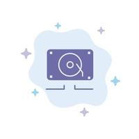 Music Audio Speaker Loud Blue Icon on Abstract Cloud Background vector