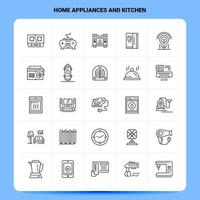 OutLine 25 Home Appliances And Kitchen Icon set Vector Line Style Design Black Icons Set Linear pictogram pack Web and Mobile Business ideas design Vector Illustration