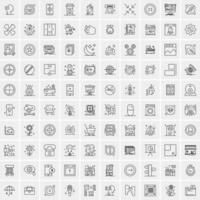 conjunto de 100 iconos de línea de negocios creativos vector