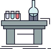 Biology chemistry lab laboratory production Flat Color Icon Vector