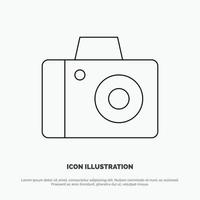 vector de icono de línea de estudio fotográfico de cámara