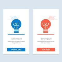 lámpara de idea ecológica azul claro y rojo descargar y comprar ahora plantilla de tarjeta de widget web vector
