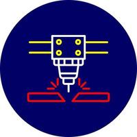 Laser Cutting Machine Creative Icon Design vector