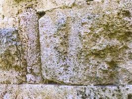 texture, background. brickwork, strong, reliable stone wall. concrete material with a hole. dirty coating, mold and green moss on the texture photo