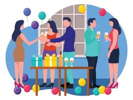 People doing party illustration vector