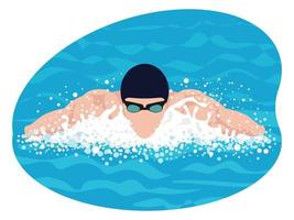 Male swimmer game illustration. vector