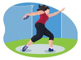 Female discus thrower beautiful illustration vector