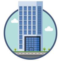 Hotel city building beautiful illustration. vector