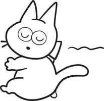 gato dibujos animados garabato kawaii anime página para colorear lindo ilustración imágenes prediseñadas personaje chibi manga cómic dibujo arte lineal descarga gratuita imagen png vector