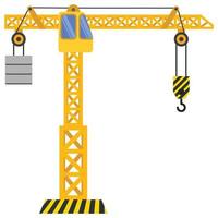 Tower crane build machine illustration vector