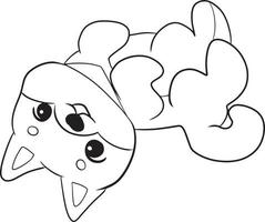 perro animal dibujos animados garabato kawaii anime colorear página lindo ilustración dibujo clipart personaje chibi manga historietas vector