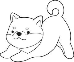 Dog Animal cartoon doodle kawaii anime coloring page cute illustration drawing clipart character chibi manga comics vector