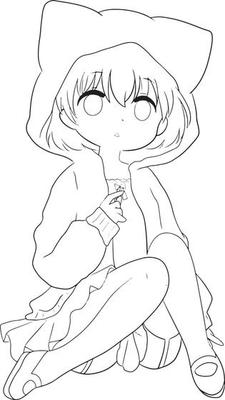 Girl cartoon doodle kawaii anime coloring page cute illustration ...