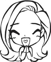 office girl cartoon doodle kawaii anime coloring page cute illustration drawing clipart character chibi manga comics vector