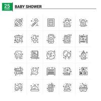 25 baby shower conjunto de iconos de fondo vectorial vector