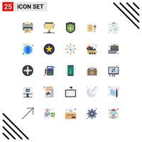 25 Universal Flat Color Signs Symbols of digital education add plug battery Editable Vector Design Elements