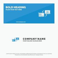 Exchange Business Completers Connection Data Information SOlid Icon Website Banner and Business Logo Template vector