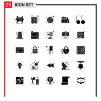 Set of 25 Modern UI Icons Symbols Signs for open birthday safe box box space Editable Vector Design Elements