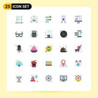 Universal Icon Symbols Group of 25 Modern Flat Colors of design water lock heater security Editable Vector Design Elements