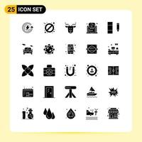 conjunto de 25 iconos de interfaz de usuario modernos signos de símbolos para la columna de edición pensamiento ártico aprendizaje elementos de diseño de vectores editables