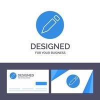 Ilustración de vector de texto de lápiz básico de plantilla de logotipo y tarjeta de visita creativa